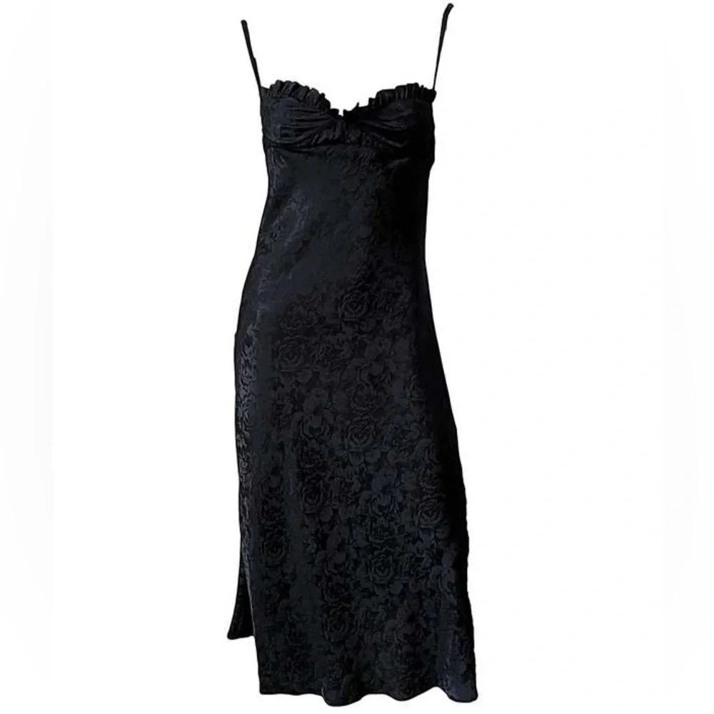 The Garment Toulouse Silk Skip Dress Elegant Black Midi size 8